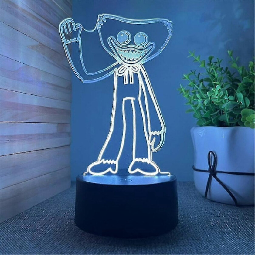 Poppy Playtime 3D LED 7 Farger Nattlampe Huggy Wuggy Kreativ Lampe Modell Dekor Barnas Bursdagsgave -RY