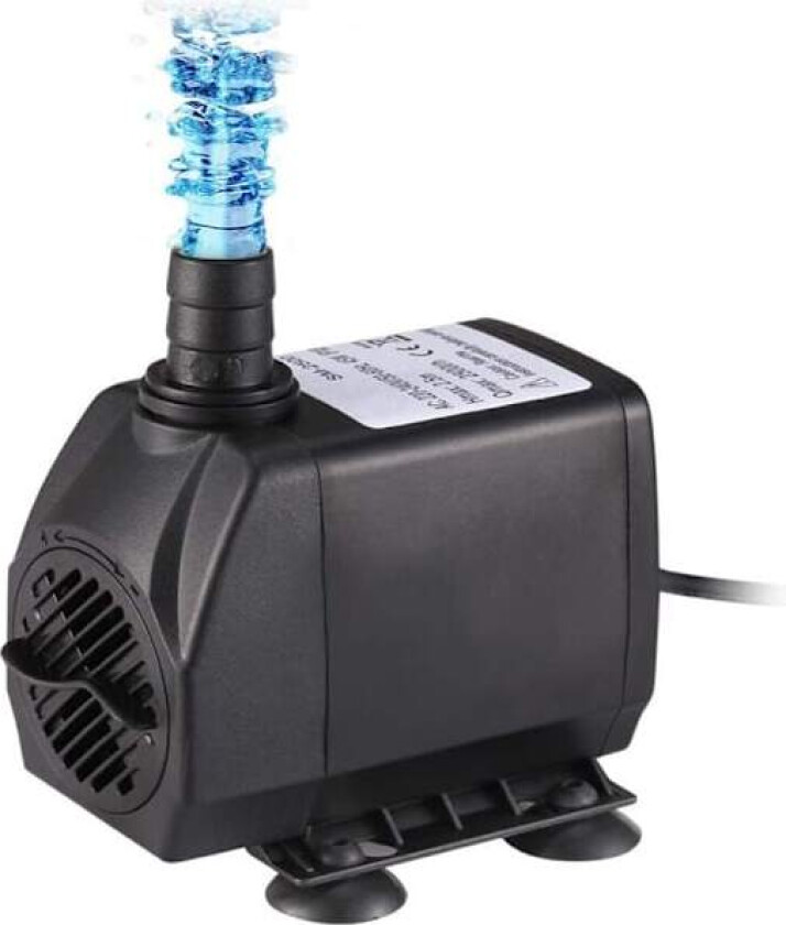 Neddykbar pumpe, akvariumpumpe 1500L/H Multifunksjonelt akvarium Fi