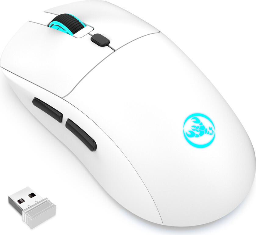 Trådløs mus - Oppladbar 2.4G White