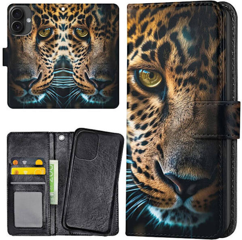 iPhone 16 Plus - Lommebok Deksel Leopard