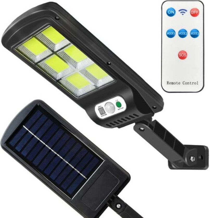 LED Flomlys 90W med Solcelle, Bevegelsessensor og Skumringssensor IP67