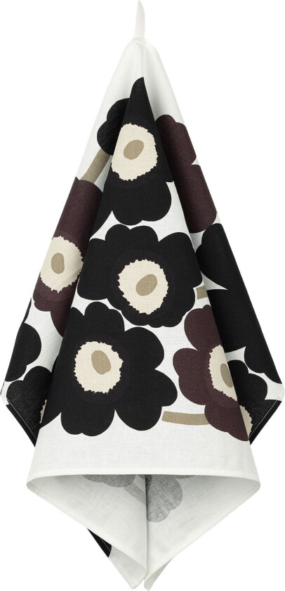 Unikko kjøkkenhåndkle 47 x 70 cm, hvit/mørkegrå/beige