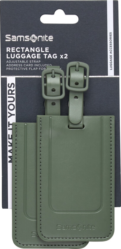 Rectangle Luggage Tag X2 - Khaki green - ONE SIZE