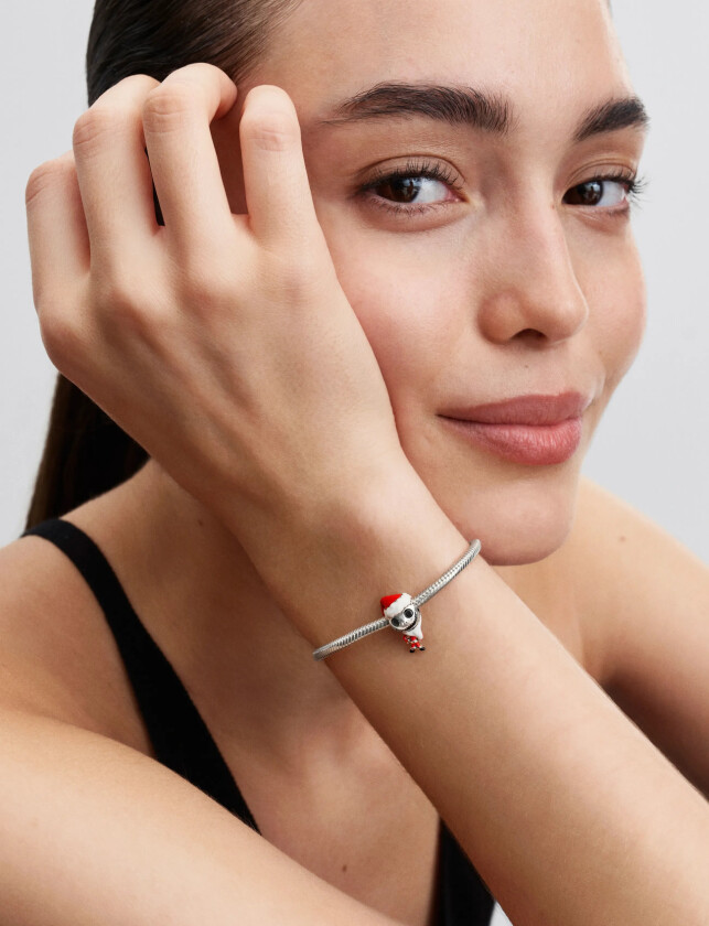 Disney Movable Jack Skellington Sterling Silver Charm With Black Crystal, White, Red And Black Ename - Silver - ONE SIZE