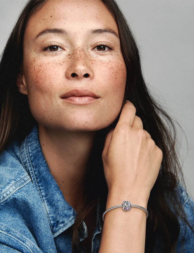 Daisy Sterling Silver Charm With Purple And Shaded Pink Enamel - Purple - ONE SIZE