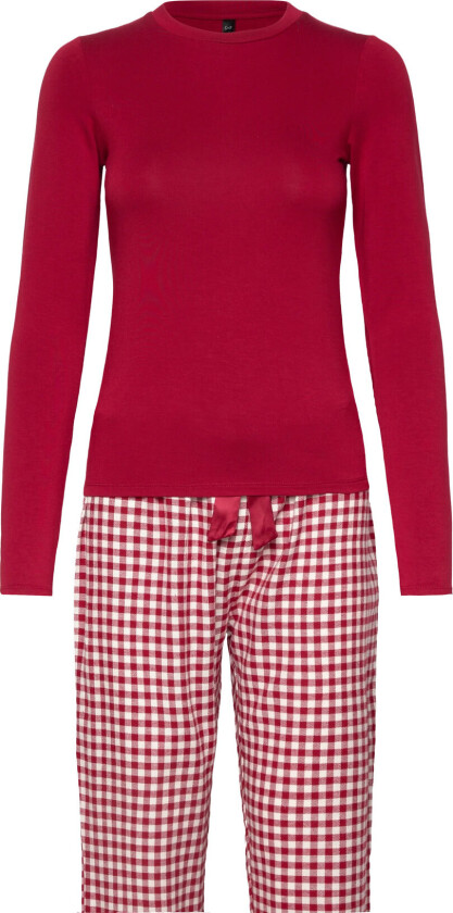 Pj Set Ls Top Twill Check - Red - XS