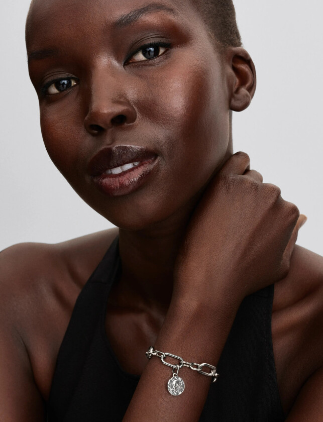 Skull Sterling Silver Medallion With Clear Cubic Zirconia - Silver - ONE SIZE