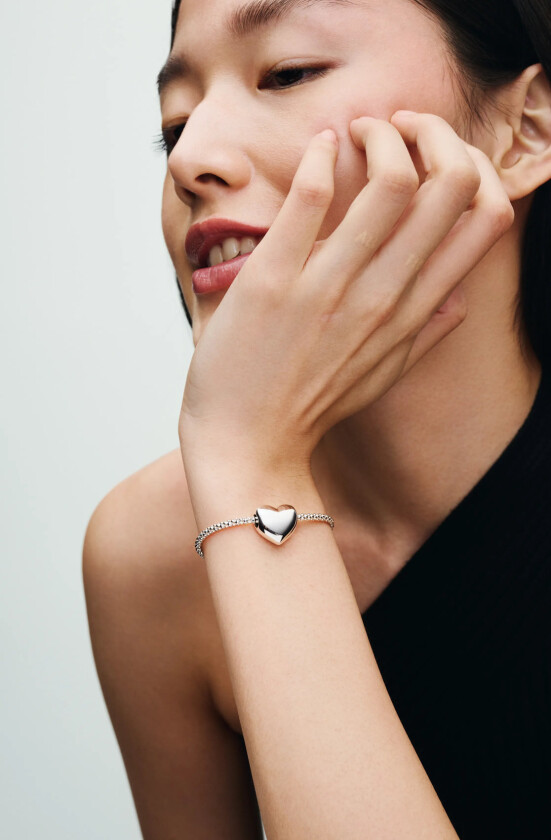 Engravable Large Heart Sterling Silver Charm - Silver - ONE SIZE