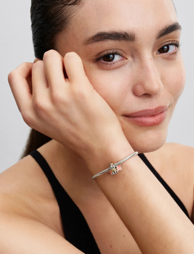 Disney Dumbo Sterling Silver And 14K Gold-Plated Charm With Glittery Pink And Purple Enamel - Silver - ONE SIZE