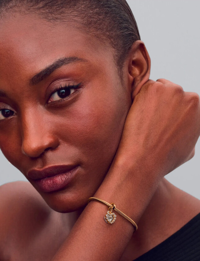 Heart Sterling Silver And 14K Gold-Plated Double Dangle With Clear Cubic Zirconia And Transparent Re - Gold - ONE SIZE