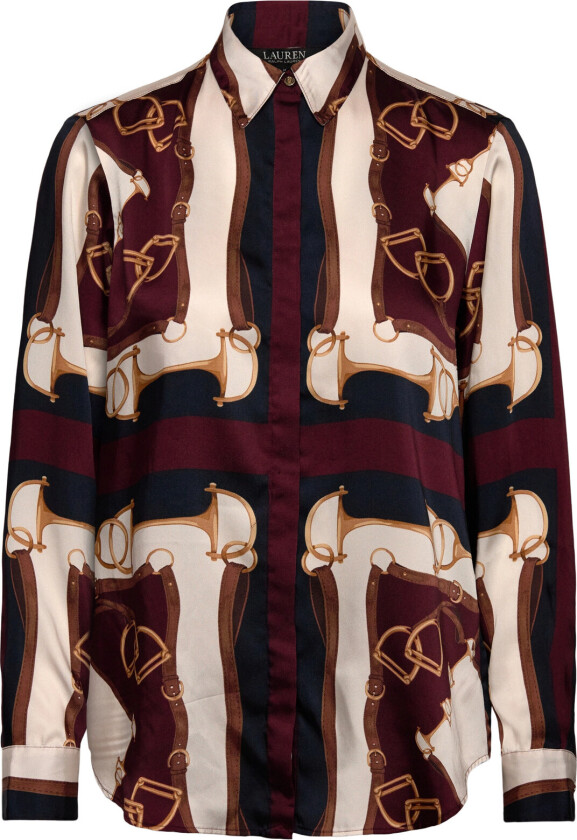 Classic Fit Equestrian-Print Twill Shirt - Multi/patterned - L