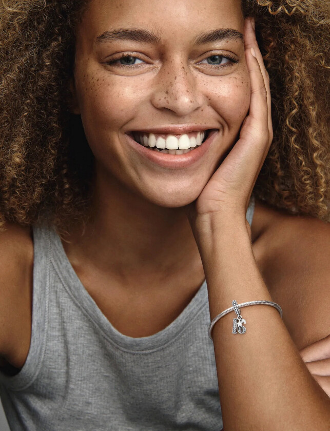 16 Silver Dangle With Clear Cubic Zirconia - Silver - ONE SIZE