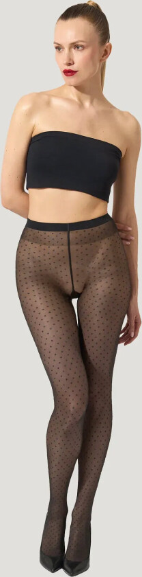 Multicolored Dot Tights - Black - XS