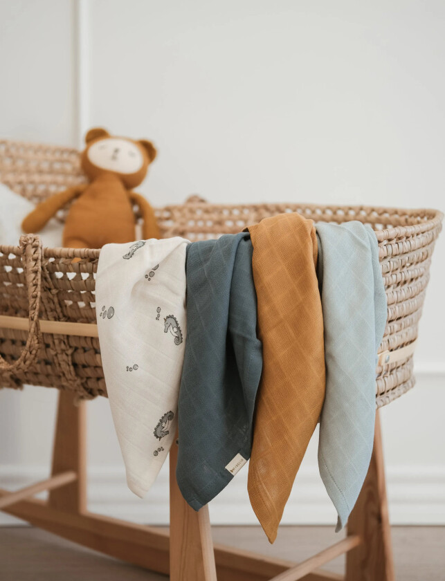 Muslin 4-Pack - Under The Sea - Multi/patterned - ONE SIZE