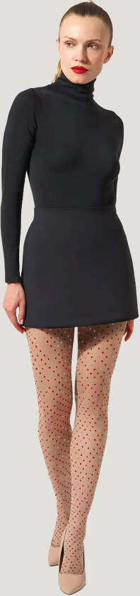 Multicolored Dot Tights - Black - XS