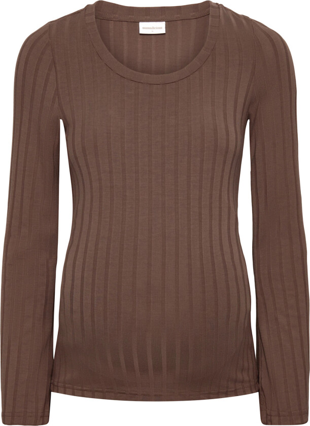 Mllucy Ls Jrs Tie Top - Brown - S