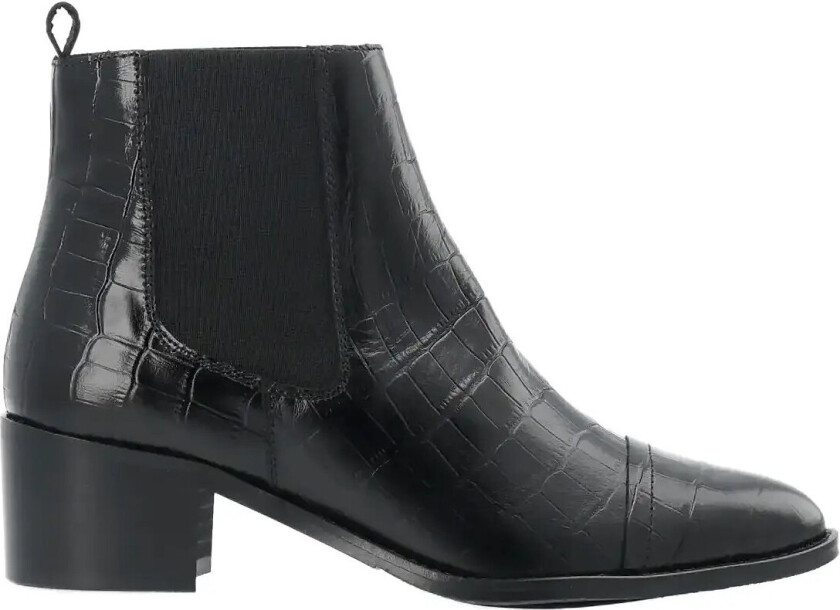 Biacarol Dress Chelsea Boot Croco Embossed Leather - Black - 38