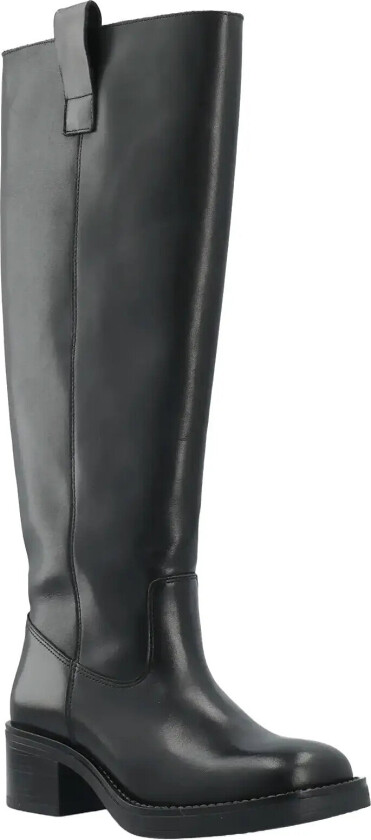 Biamary Knee High Pull On Boot Smooth Leather - Black - 41