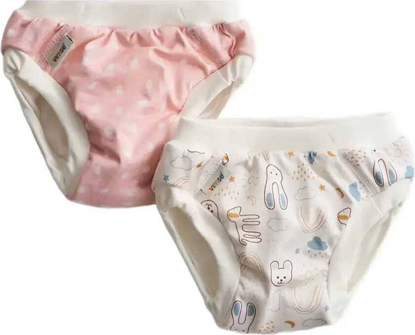 Training Pants Jr 16-20 Kg, Pink Dots/White Teddy 2-P - Pink - JR 16/20KG