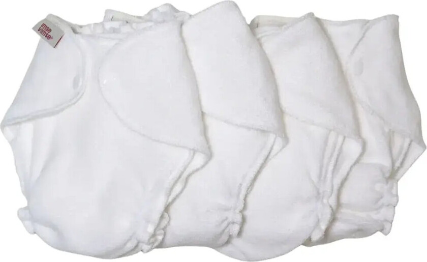 Terry Diapers, Newborn, White 4-P - White - ONE SIZE