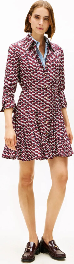 Vis Twill Ls Mini Dress - Multi/patterned - 36