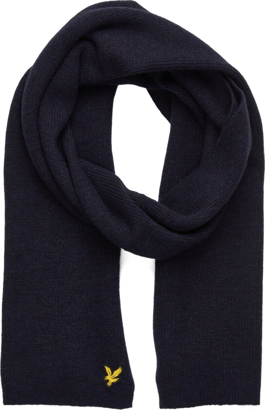 Lambswool Ribbed Scarf - Navy - ONE SIZE