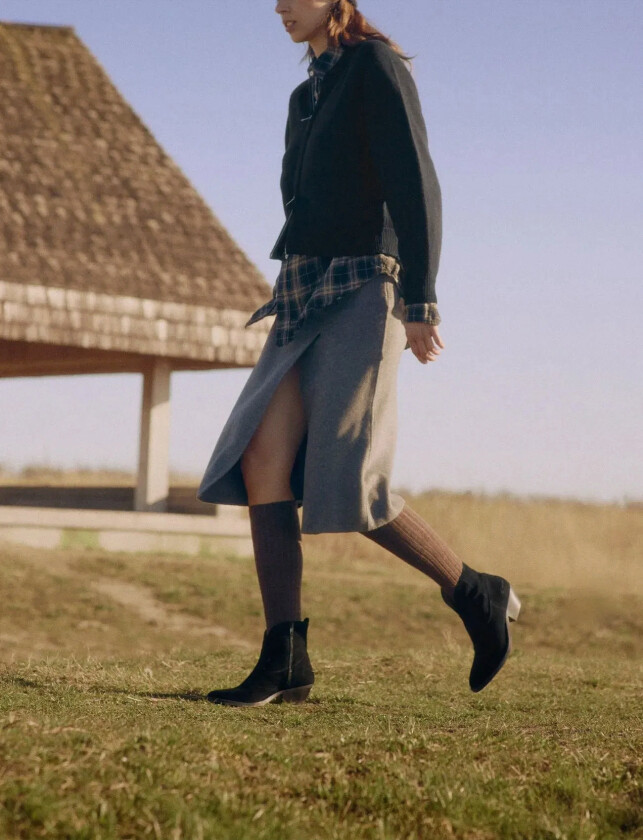 Booties - Wedgel - With Zip - Black - 37