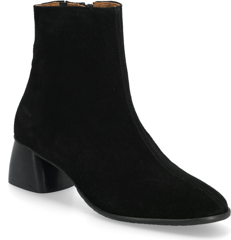 Boots - Block Heel With Zipper - Black - 38
