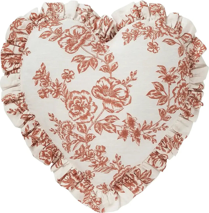 Whimsical Rose Heart Cushion - Red - 44X52X7CM