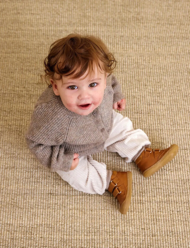 Booties - Flat - With Velcro - Brown - 21