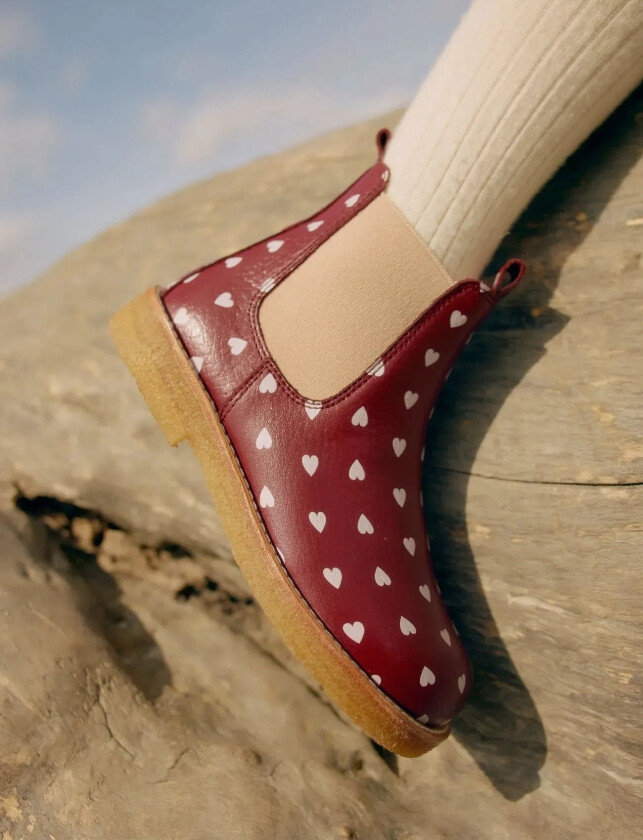 Booties - Flat - With Elastic - Burgundy - 27