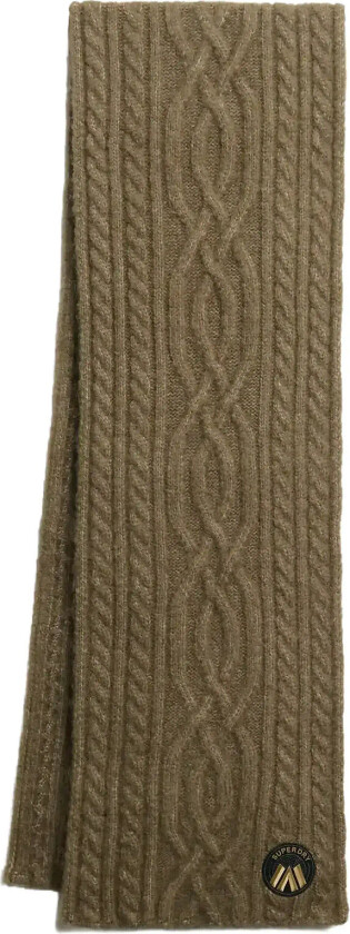 Cable Luxe Knit Scarf - Khaki green - ONE SIZE