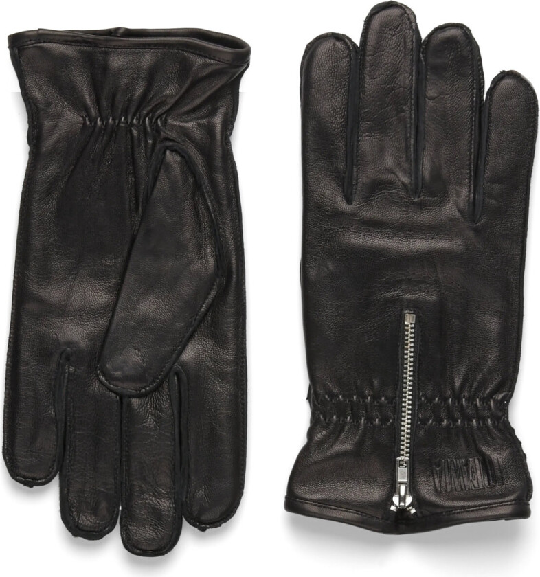 Ted Zip Leather Glove - Black - 8.5