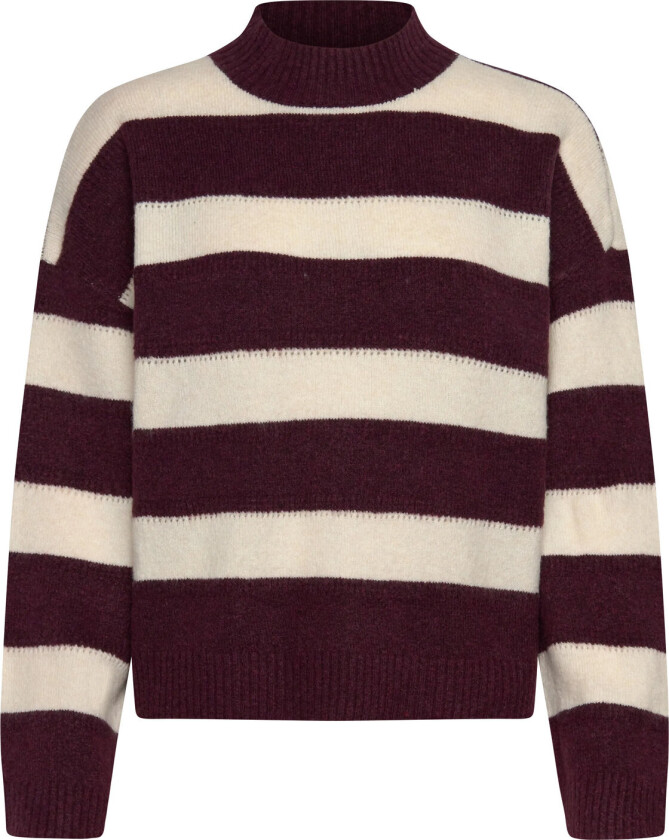 Vmminez Ls Highneck Short Pullover - Burgundy - XS