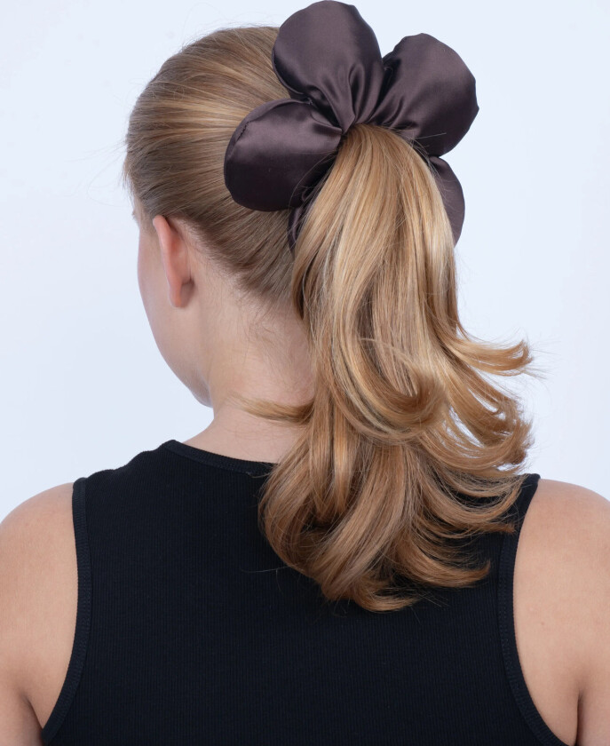 Flower Pillow Scrunchie - Brown - BIG