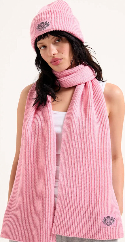 Cheetah Crest Scarf / Beanie Set - Pink - ONE SIZE