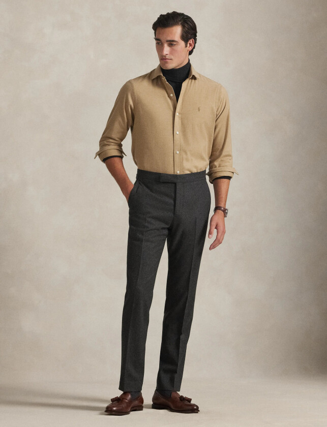 Custom Fit Performance Twill Shirt - Beige - L