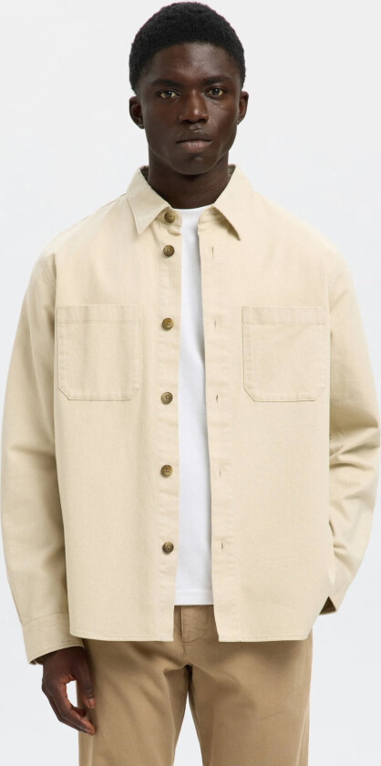 Slhtravis Twill Overshirt Ls Noos - Cream - M