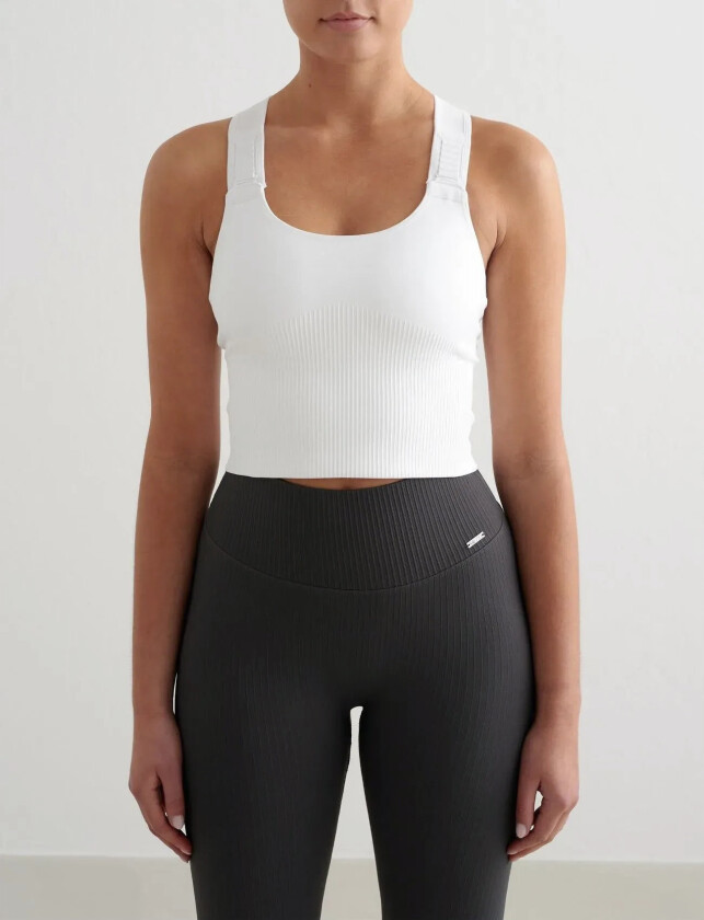 Ribbed Seamless High Support Bralette - White - XS