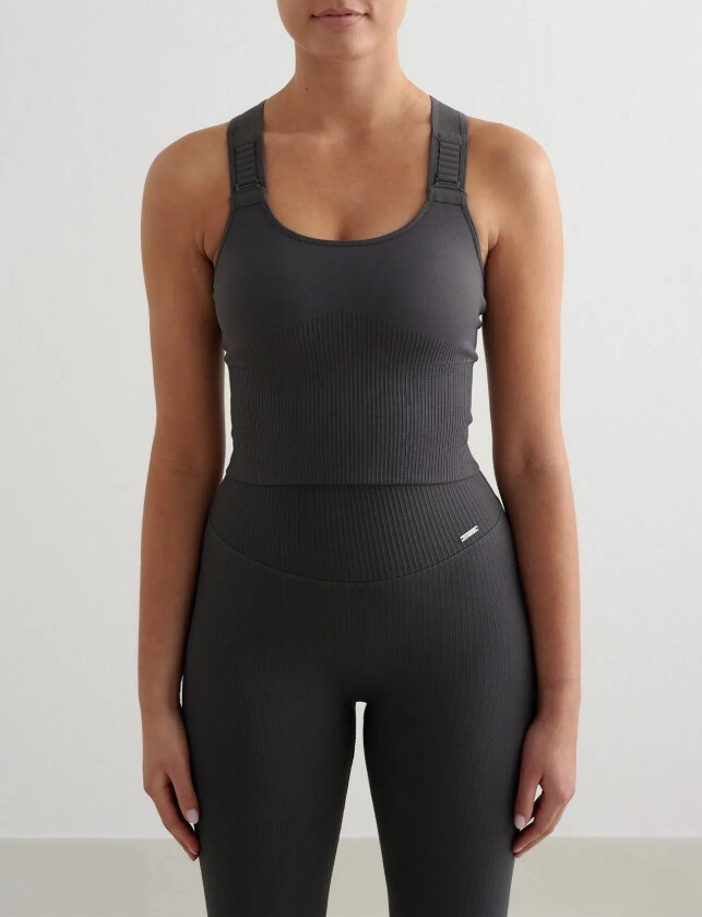 Ribbed Seamless High Support Bralette - Grey - M