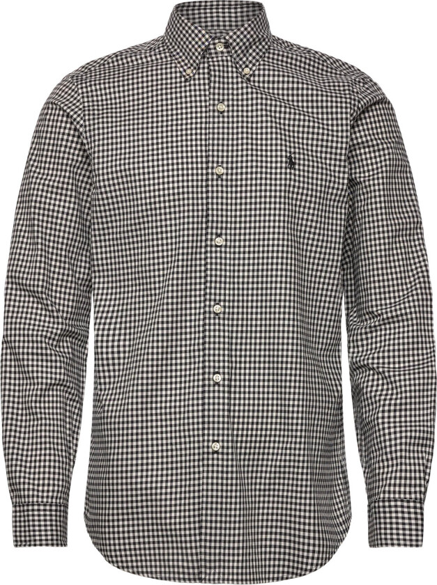 Custom Fit Plaid Twill Shirt - Black - S