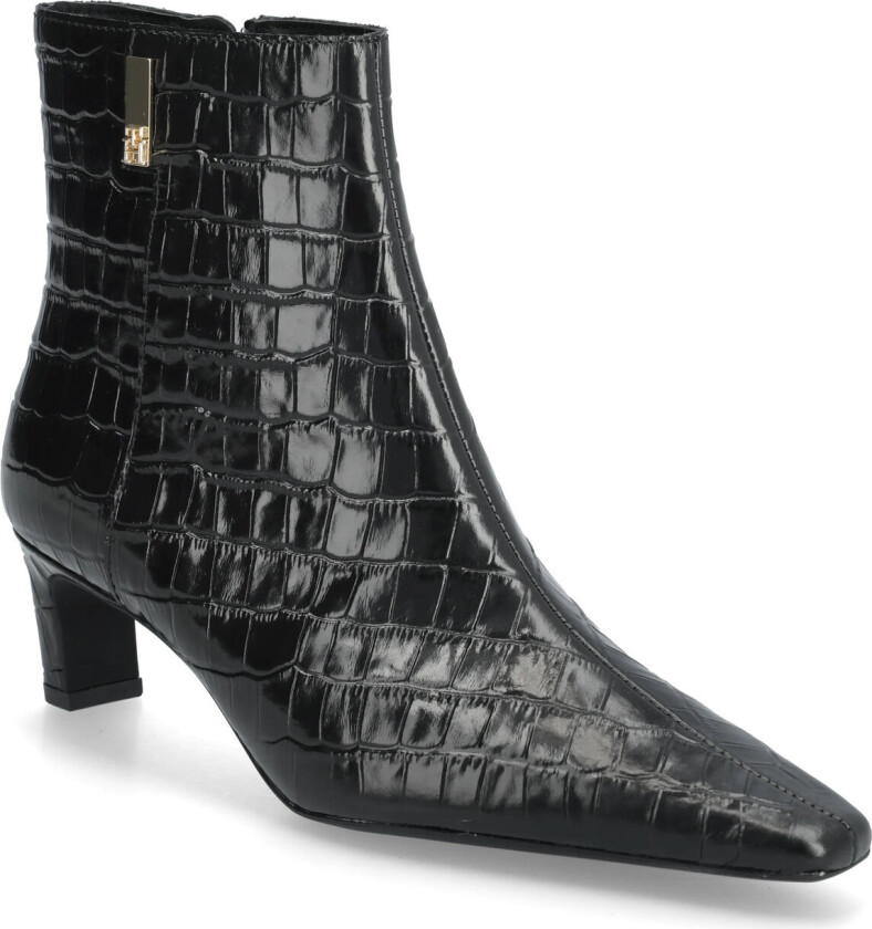 Th Square Toe Croc Kitten Bootie - Black - 41