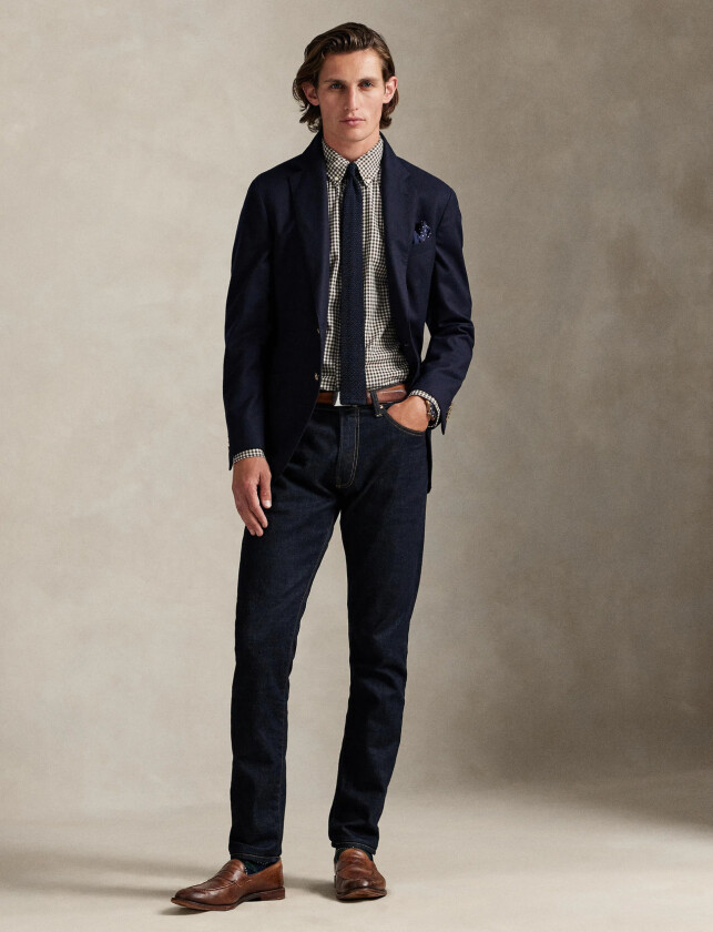 Custom Fit Plaid Twill Shirt - Brown - M