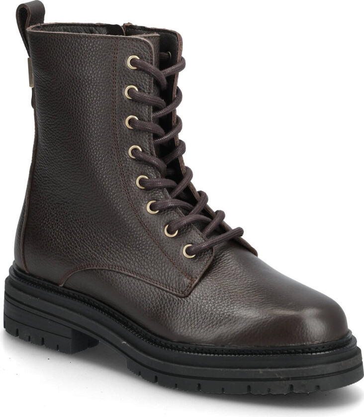 Th Plaque Pebble Lace Boot Warm - Brown - 36