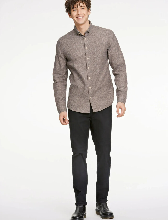 Business Casual Shirt In Twill - Brown - S