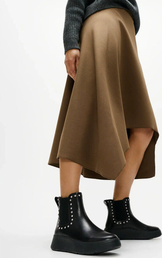 F-Mode Gem-Trim Leather Flatform Chelsea Boots - Black - EU42