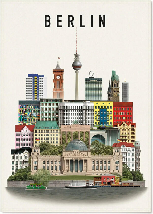 Berlin Tea Towel - Multi/patterned - 50X 70CM