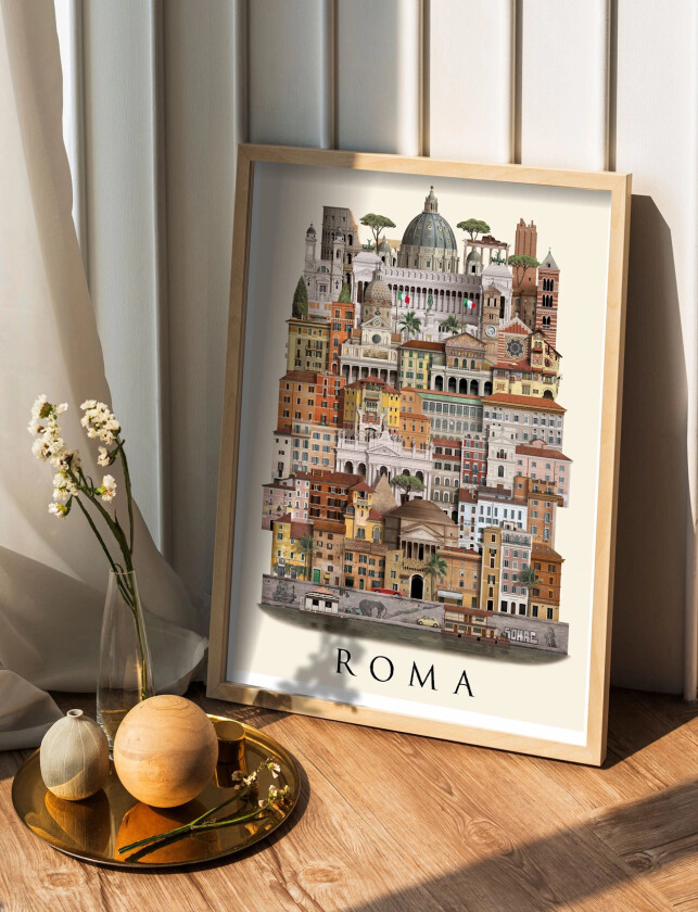 Rome Small Poster - Multi/patterned - 29.7X42CM