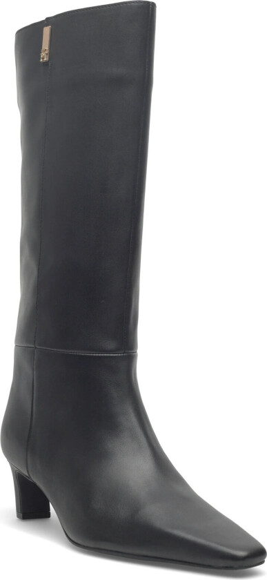 Th Square Toe Kitten Long Boot - Black - 40