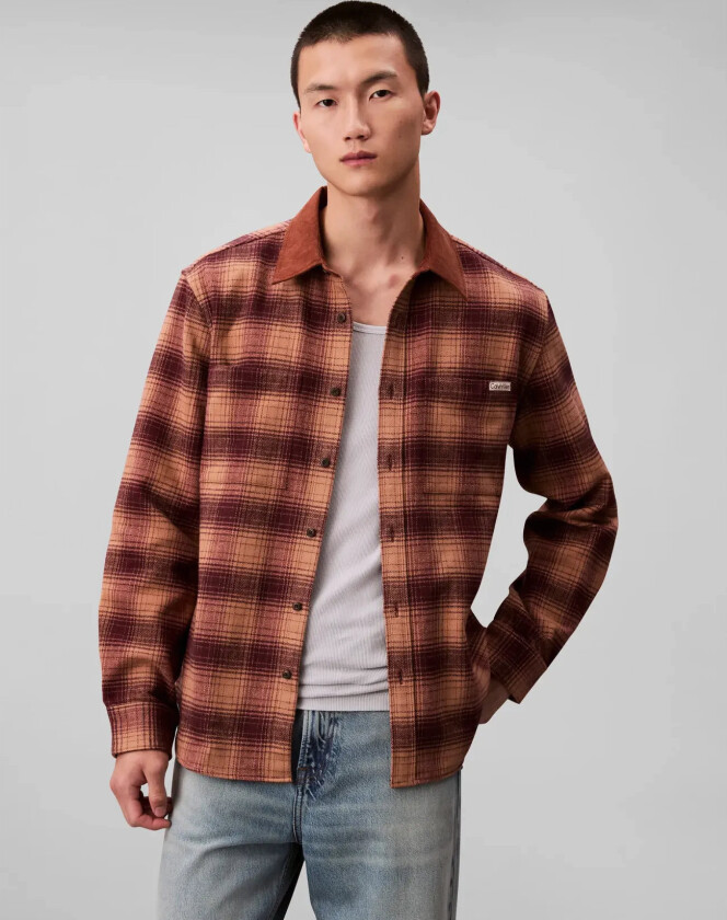 Ls Brushed Yd Twill Shirt Jacket - Red - M